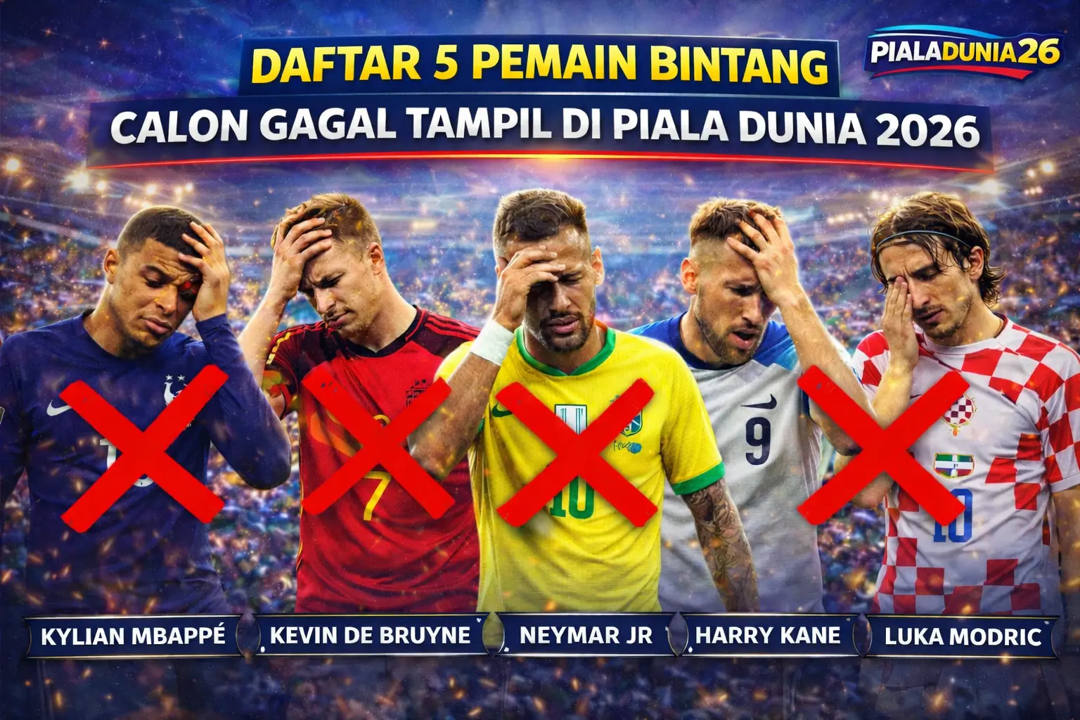 Daftar 5 Pemain Bintang Calon Gagal Tampil Piala Dunia 2026