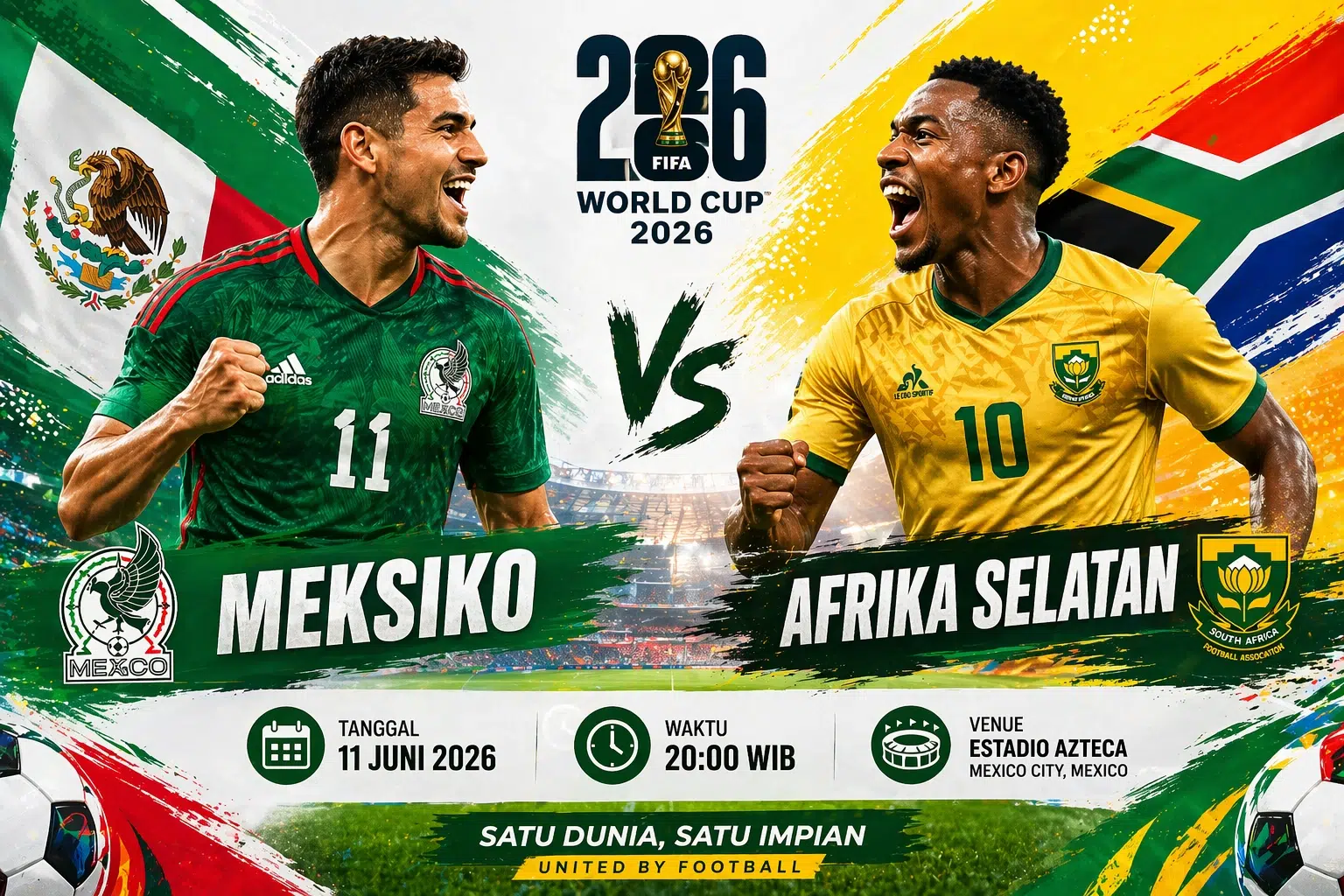 Analisa dan Prediksi Skor Meksiko Vs Afrika Selatan di Piala Dunia 2026