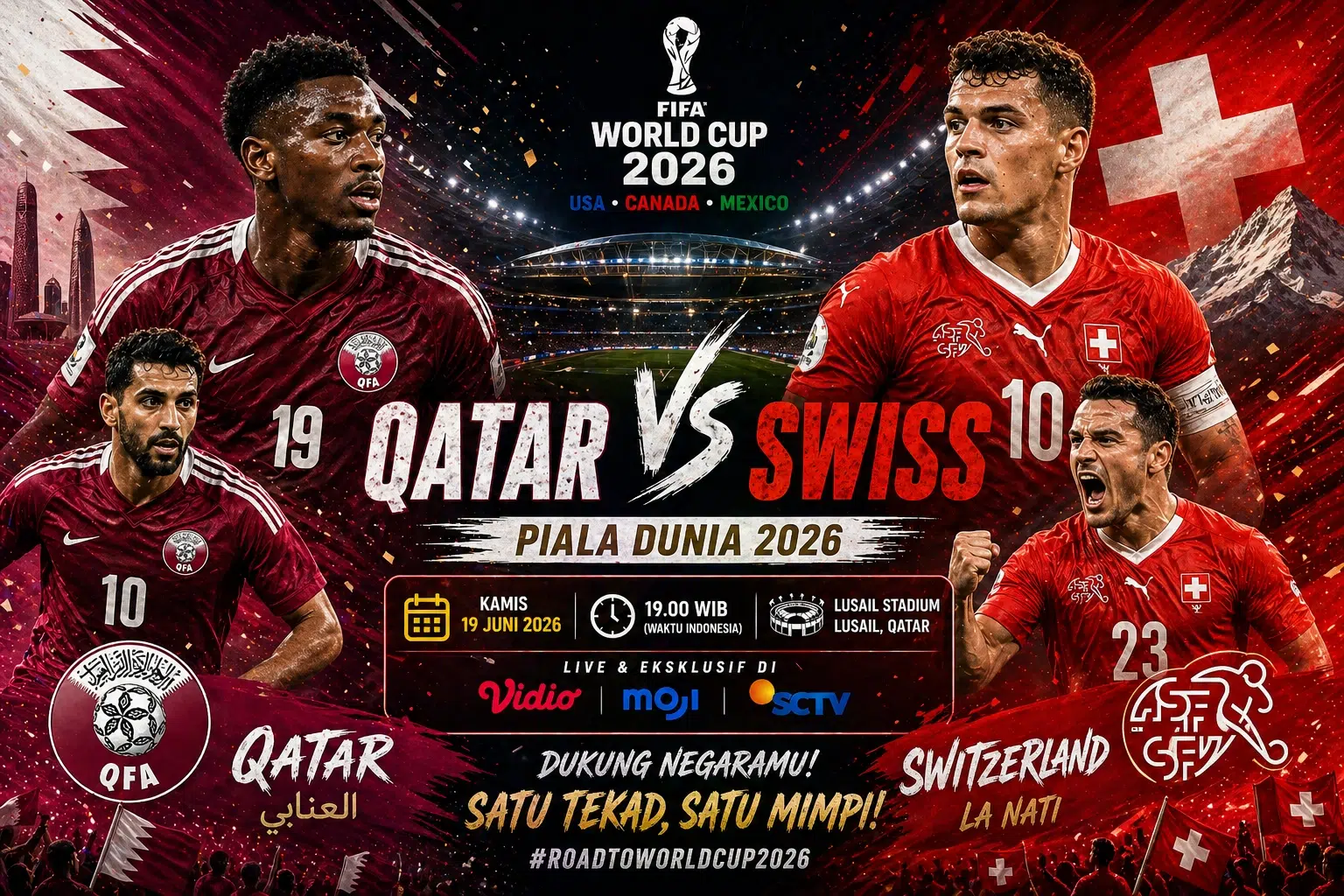 Prediksi Qatar vs Swiss Piala Dunia 2026 – Analisis Lengkap, Head to Head & Skor