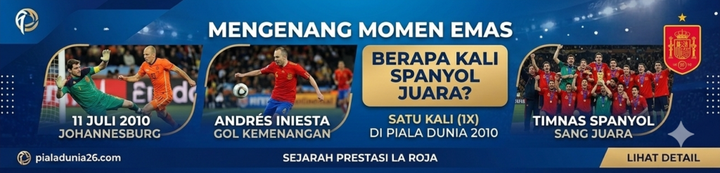 Berapa Piala Dunia Spanyol? Ini Rekor dan Cerita Satu-Satunya Gelar La Roja
