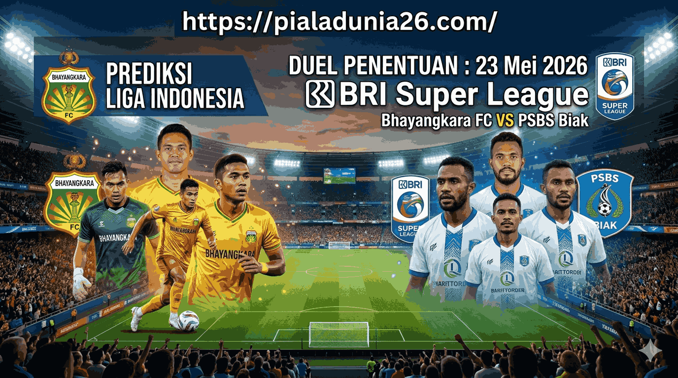 Bhayangkara FC vs PSBS Biak 23 Mei 2026: Duel Penentu Poin Penting