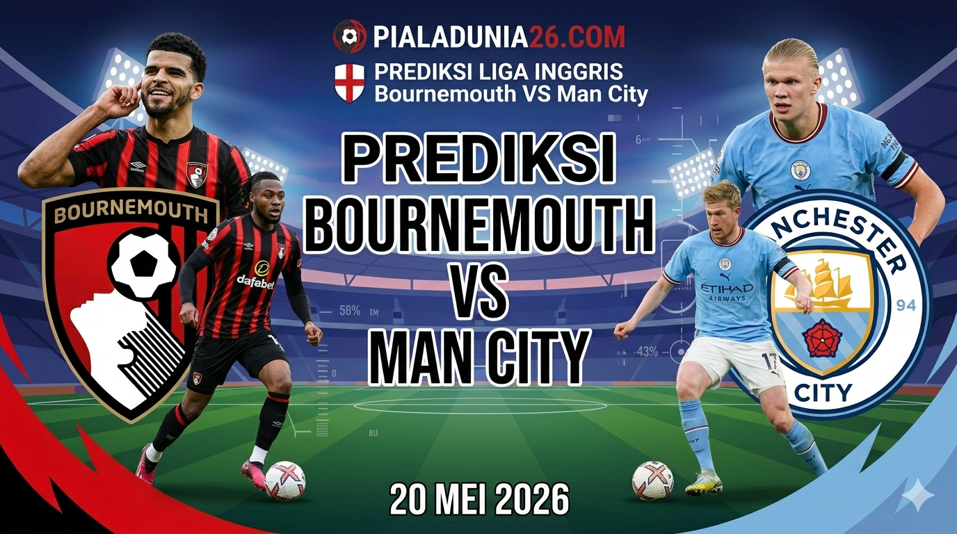 Bournemouth vs Man City 20 Mei 2026: Misi Wajib Menang The Citizens