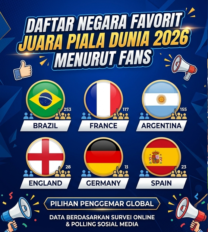 Daftar Negara Favorit Juara Piala Dunia 2026 Menurut Fans