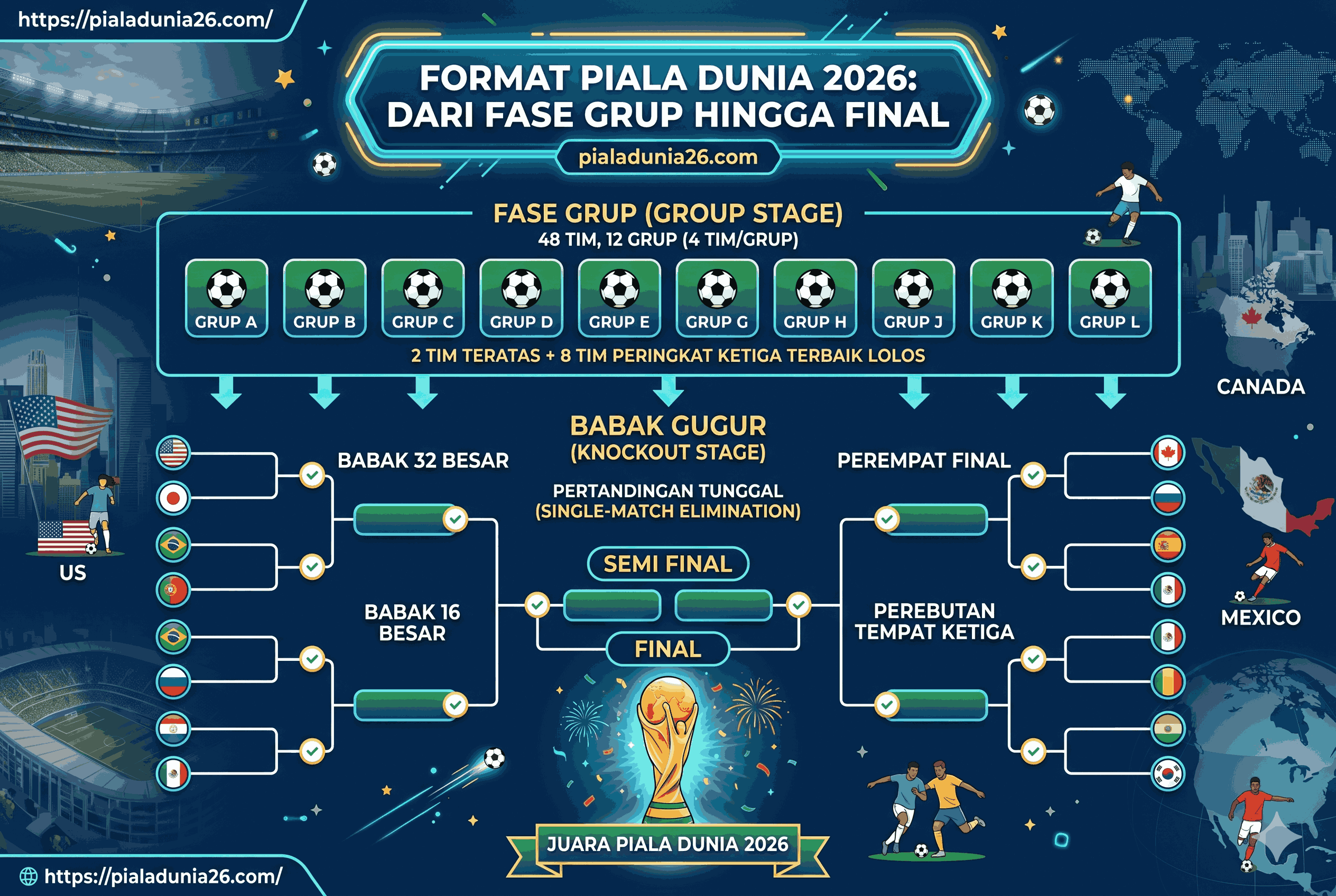 Format Piala Dunia 2026: Dari Fase Grup hingga Final