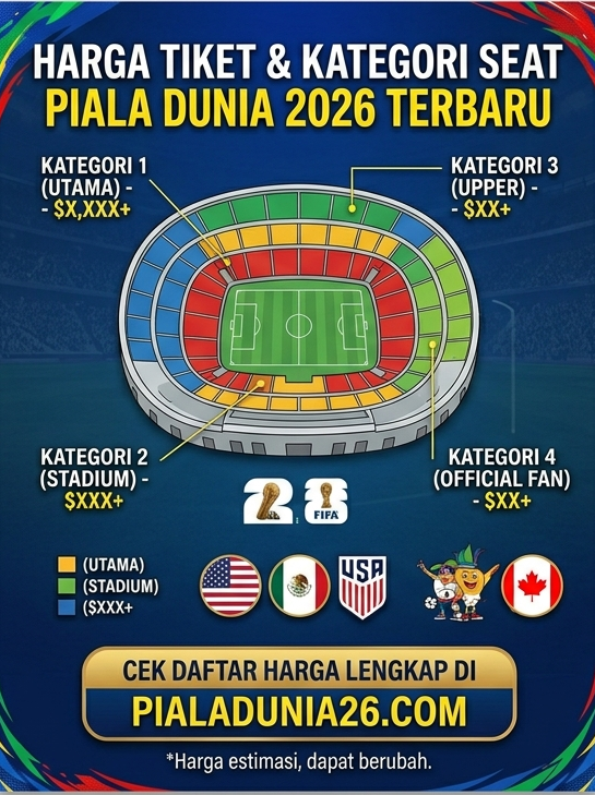 Harga Tiket Piala Dunia 2026 Terbaru, Cara Beli dan Kategori Seat