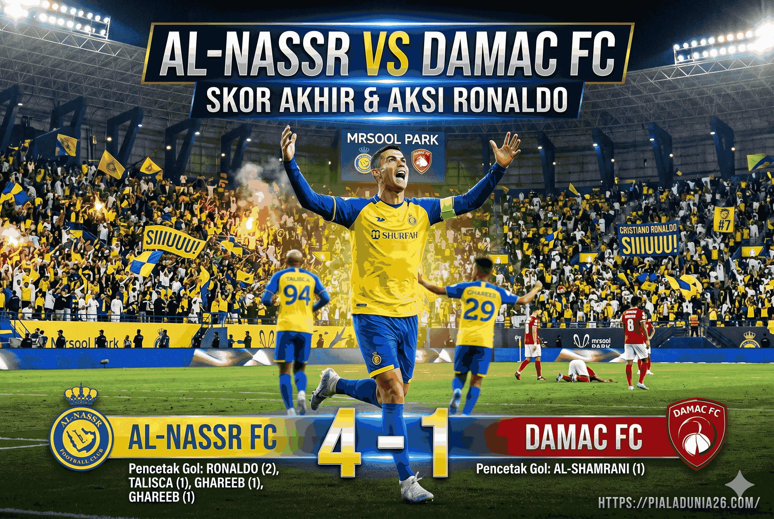 Hasil Al-Nassr vs Damac FC, Skor Akhir dan Aksi Cristiano Ronaldo