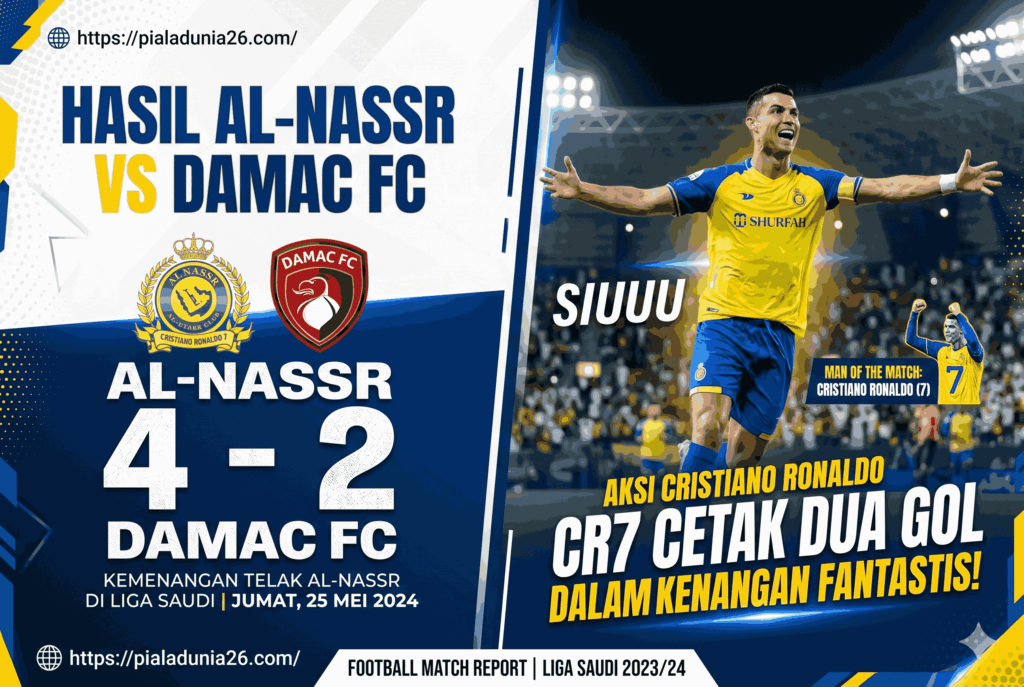 Hasil Al-Nassr vs Damac FC, Skor Akhir dan Aksi Cristiano Ronaldo