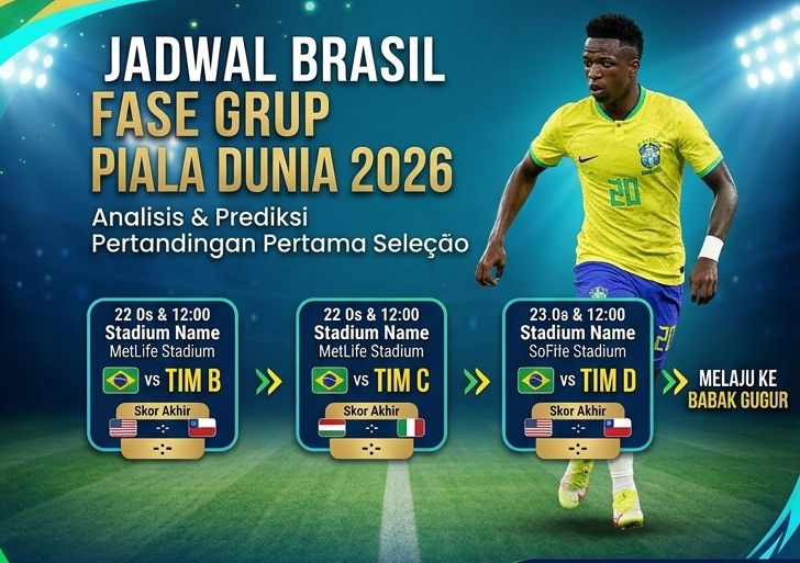 Jadwal Brasil Piala Dunia 2026 Lengkap Fase Grup hingga Final