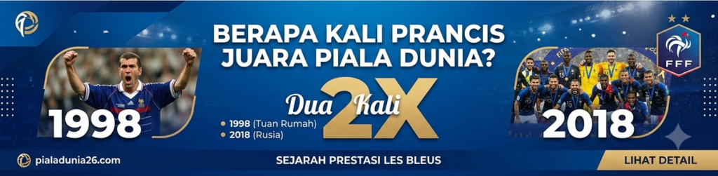 Jawaban Lengkap: Prancis Berapa Kali Juara Piala Dunia dan Kapan Saja?