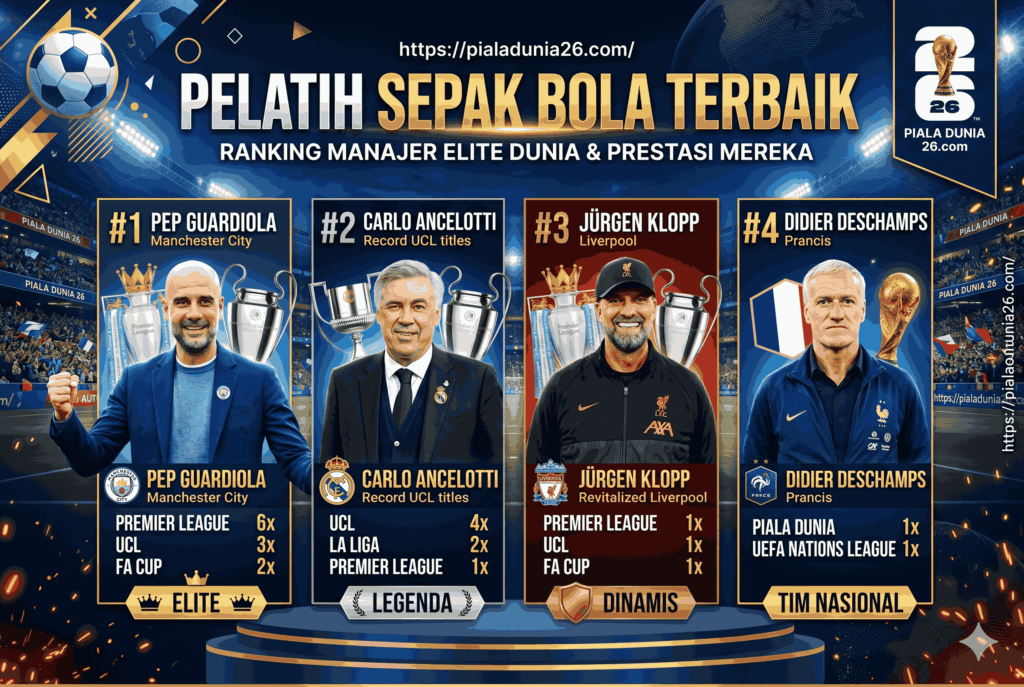 Pelatih Sepak Bola Terbaik, Ranking Manajer Elite Dunia dan Prestasi Mereka