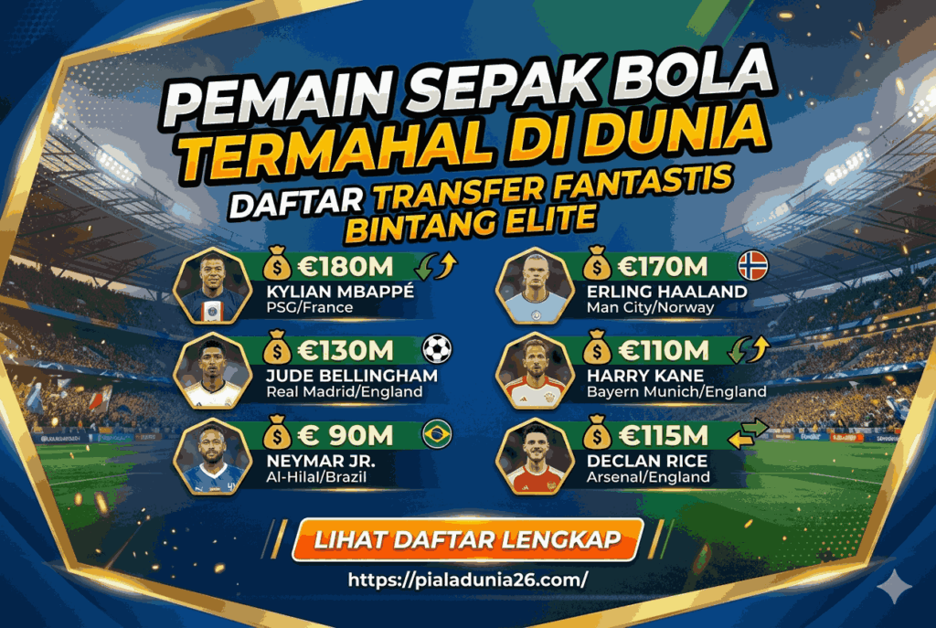 Pemain Sepak Bola Termahal di Dunia, Daftar Transfer Fantastis Bintang Elite