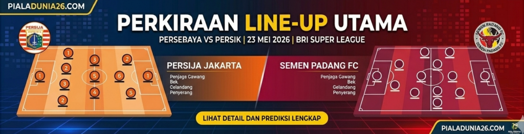 Persija vs Semen Padang 23 Mei 2026: Macan Kemayoran Siap Mengaum