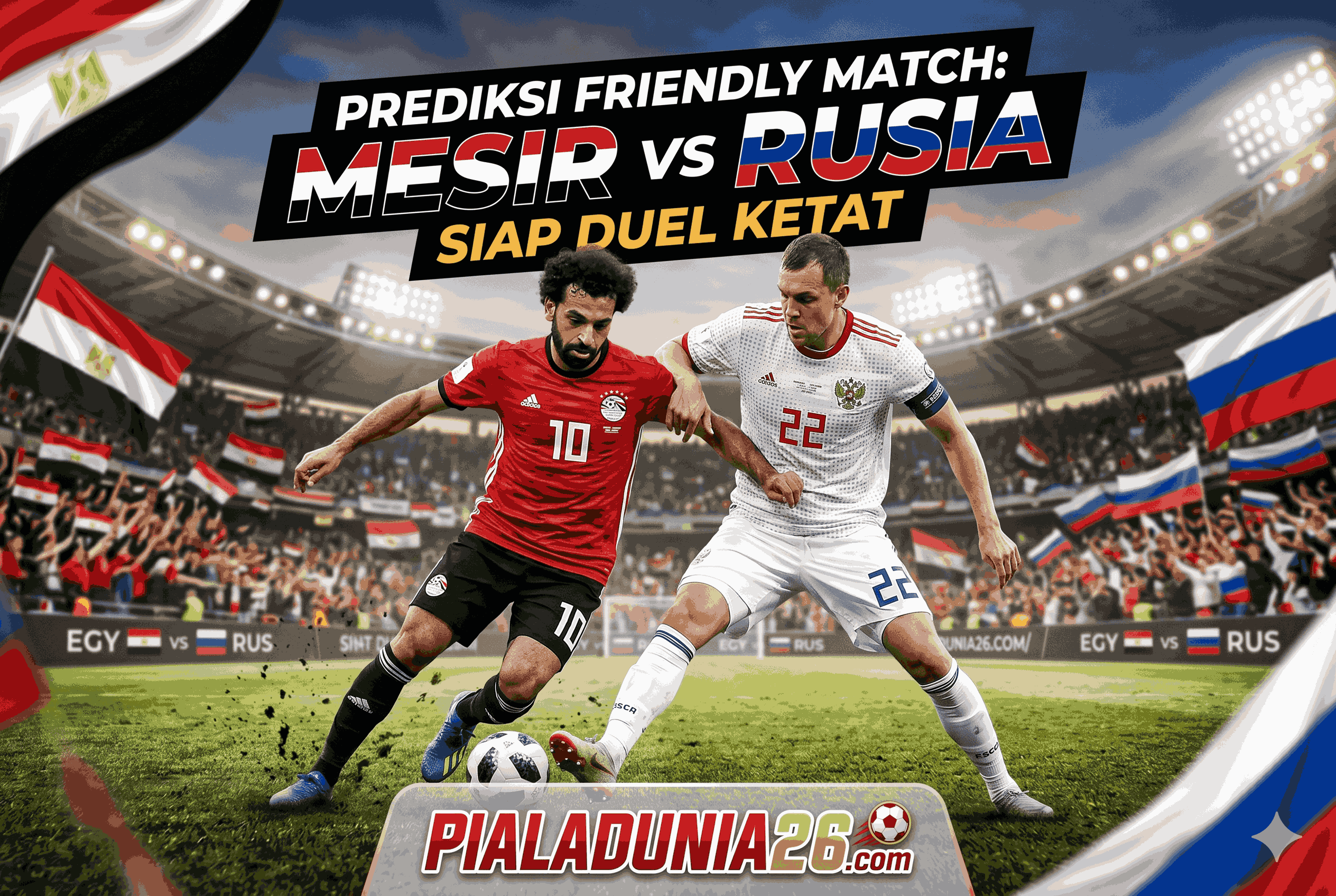 Prediksi Friendly Match: Mesir vs Rusia, Siap Duel Ketat
