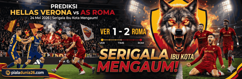 Prediksi Hellas Verona vs AS Roma 24 Mei 2026: Serigala Ibu Kota Mengaum!