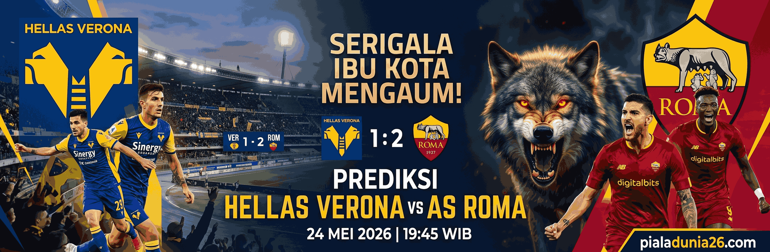 Prediksi Hellas Verona vs AS Roma 24 Mei 2026: Serigala Ibu Kota Mengaum!