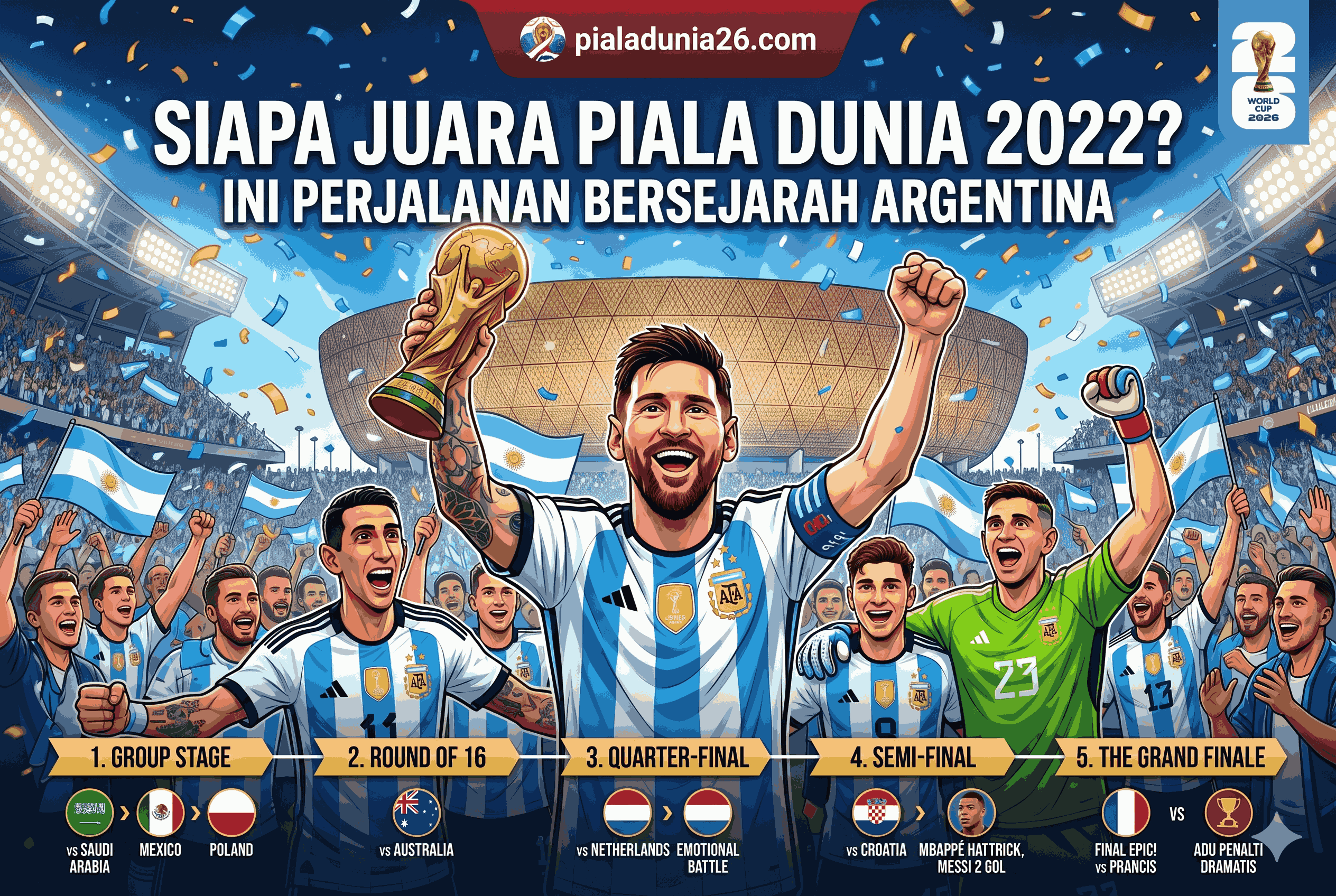 Siapa Juara Piala Dunia 2022? Ini Perjalanan Bersejarah Argentina