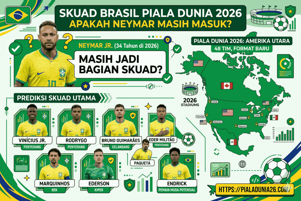 Skuad Brasil Piala Dunia 2026, Apakah Neymar Masih Masuk?