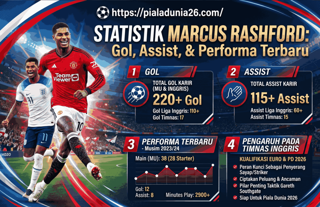Statistik Marcus Rashford: Gol, Assist, dan Performa Terbaru