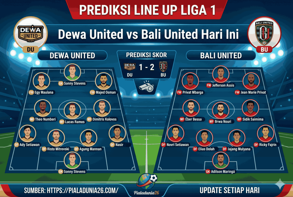 Susunan Pemain Dewa United vs Bali United Hari Ini, Prediksi Line Up Liga 1