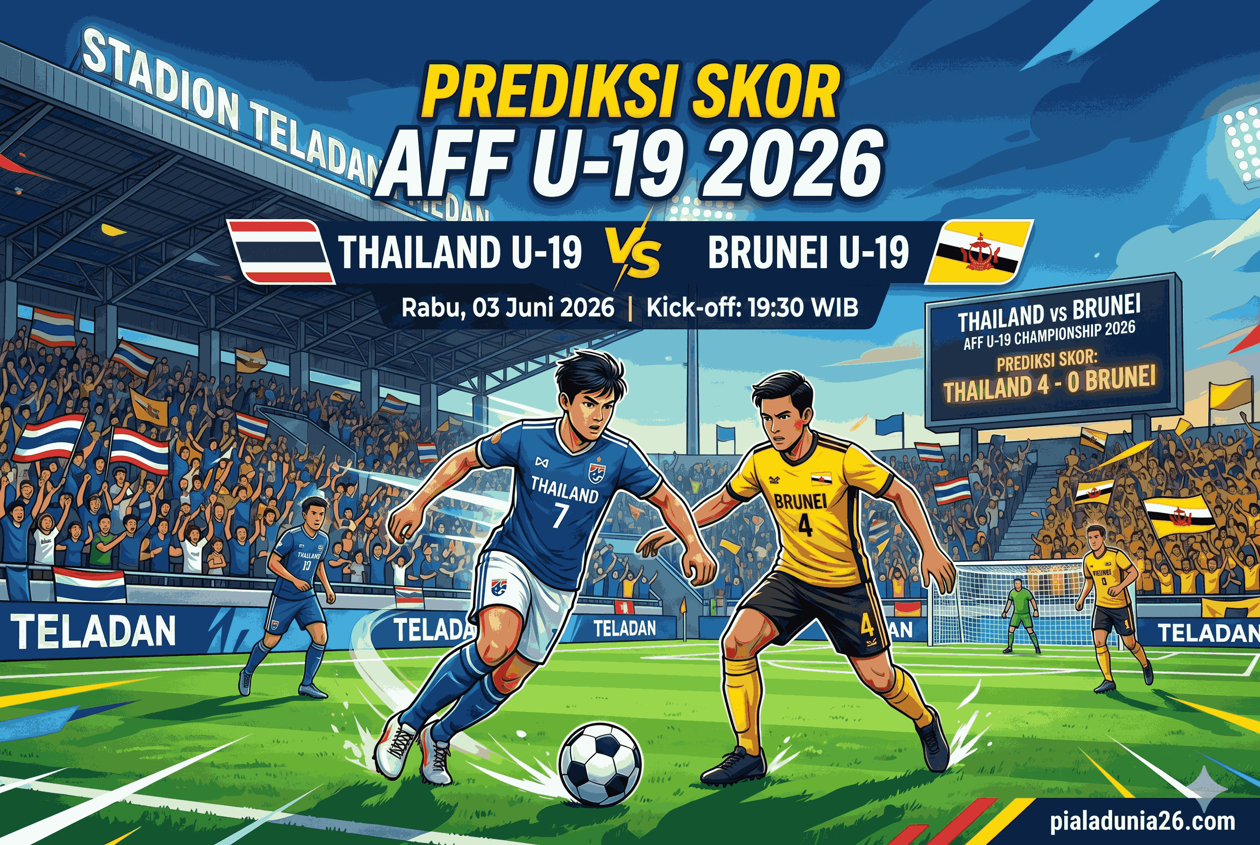 Thailand vs Brunei U-19: Prediksi Skor AFF U-19