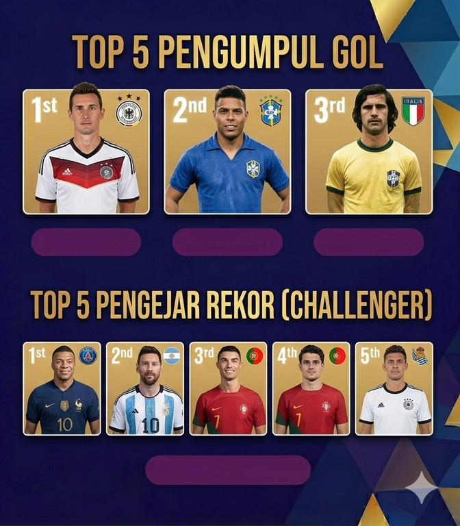 Top Skor Piala Dunia Sepanjang Masa, Rekor Gol Para Legenda Dunia