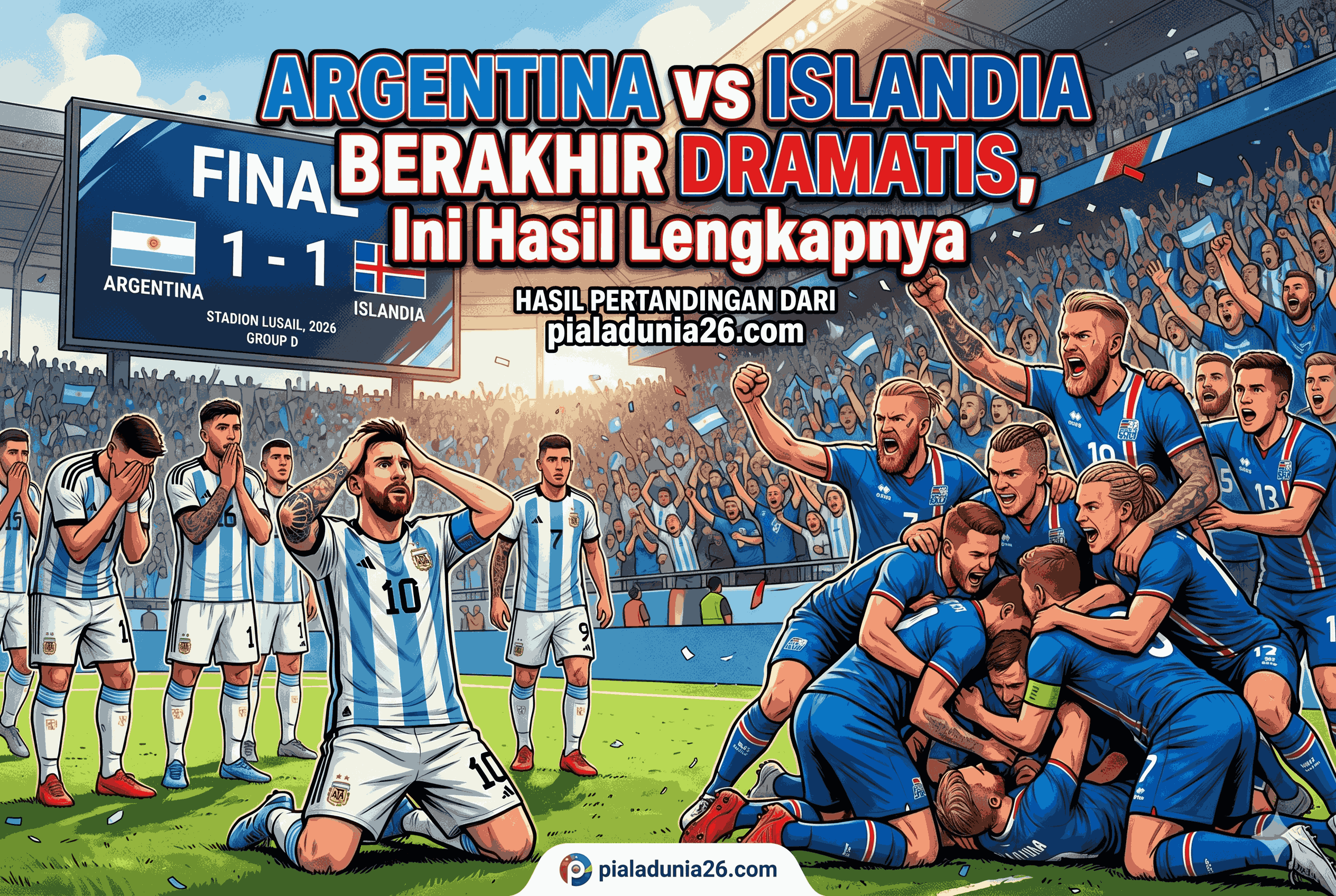Argentina vs Islandia Berakhir Dramatis, Ini Hasil Lengkapnya