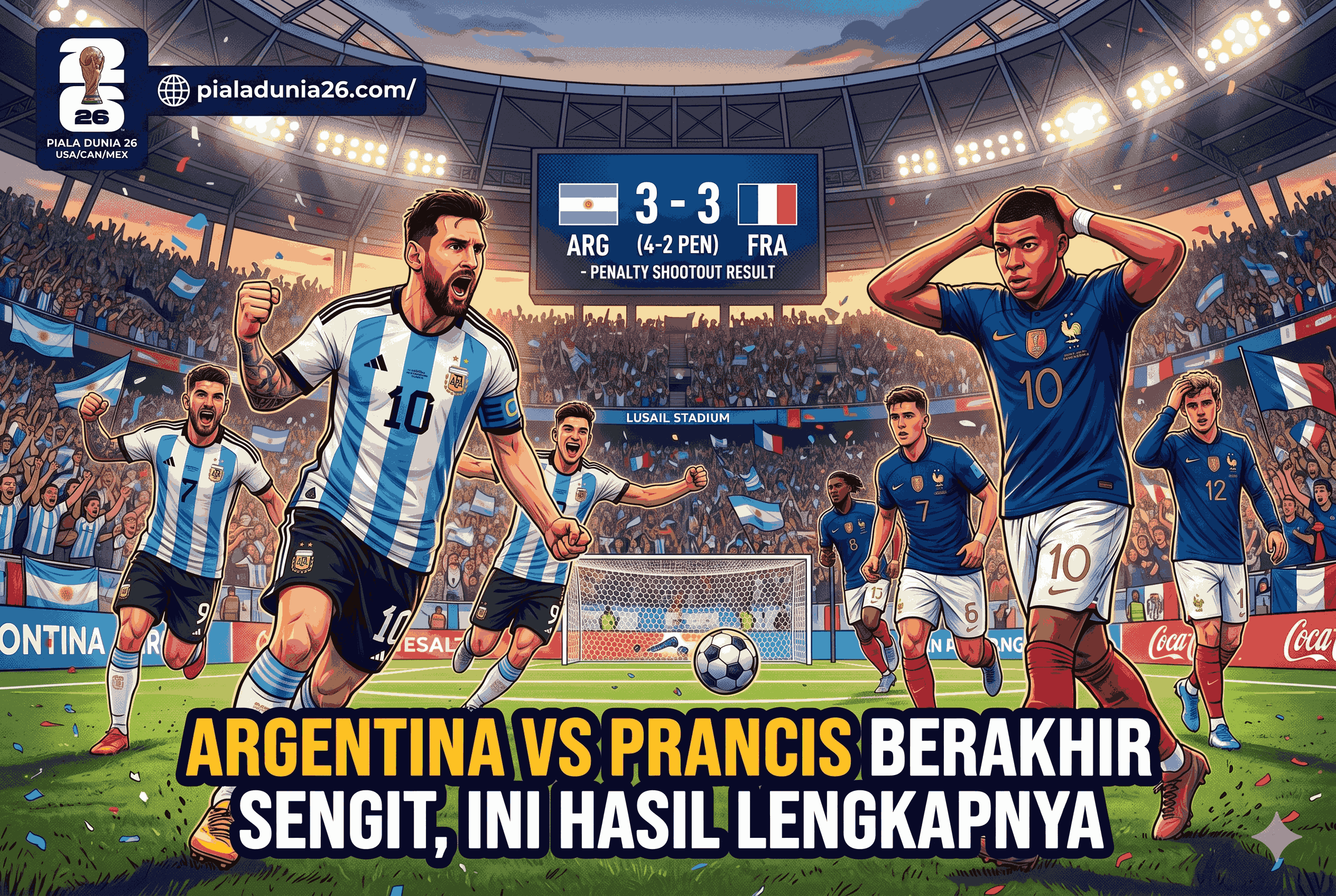 Argentina vs Prancis Berakhir Sengit, Ini Hasil Lengkapnya