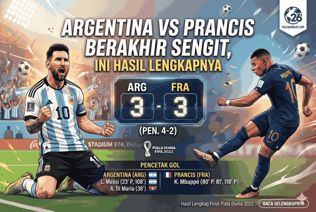 Argentina vs Prancis Berakhir Sengit, Ini Hasil Lengkapnya