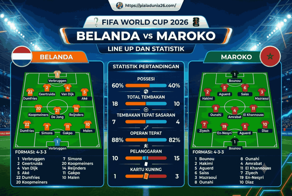 Belanda vs Maroko FIFA World Cup 2026, Analisis dan Prediksi