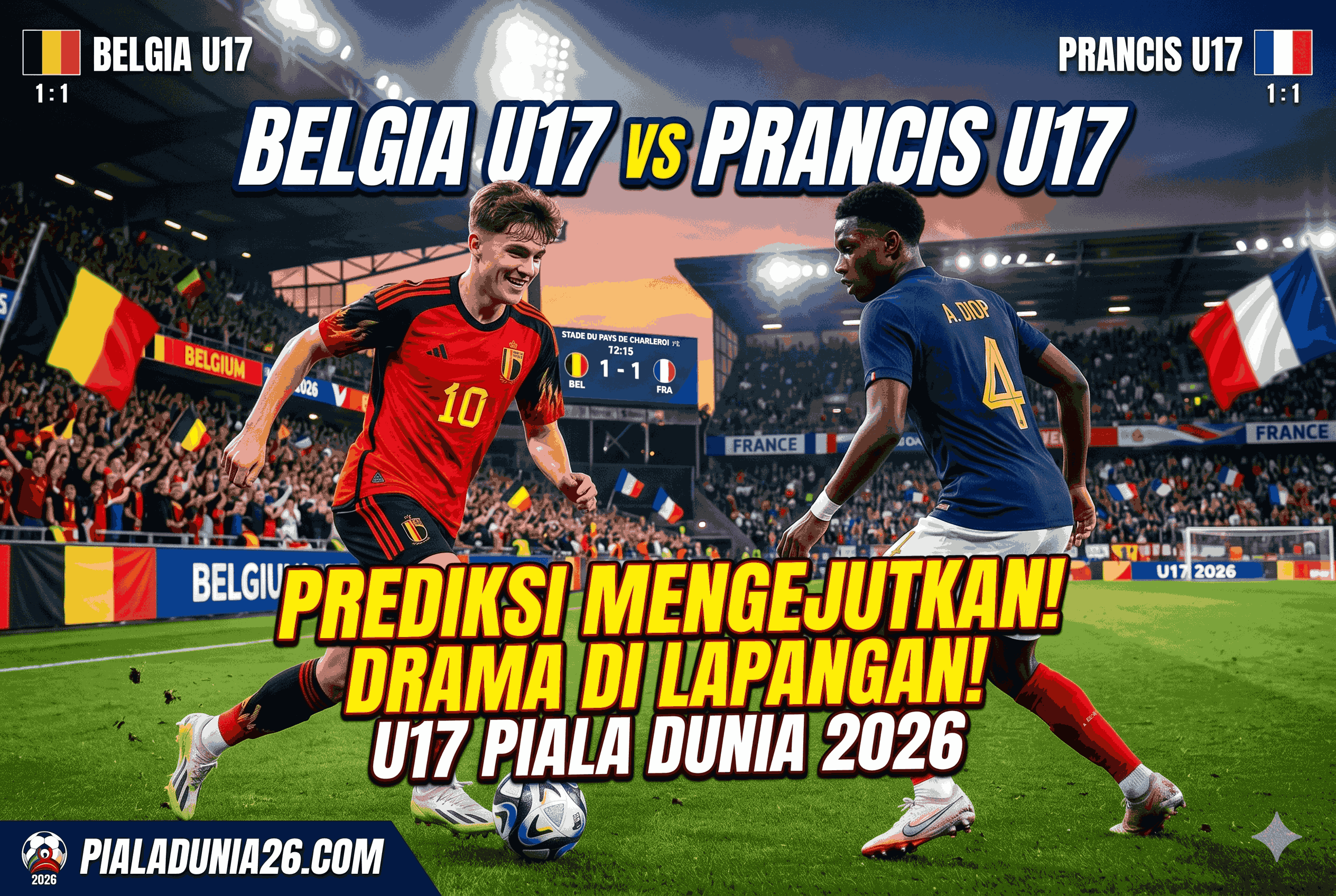Belgia U17 vs Prancis U17 2026, Prediksi Mengejutkan