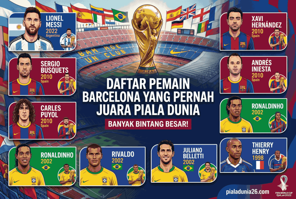 Daftar Pemain Barcelona yang Pernah Juara Piala Dunia, Banyak Bintang Besar!