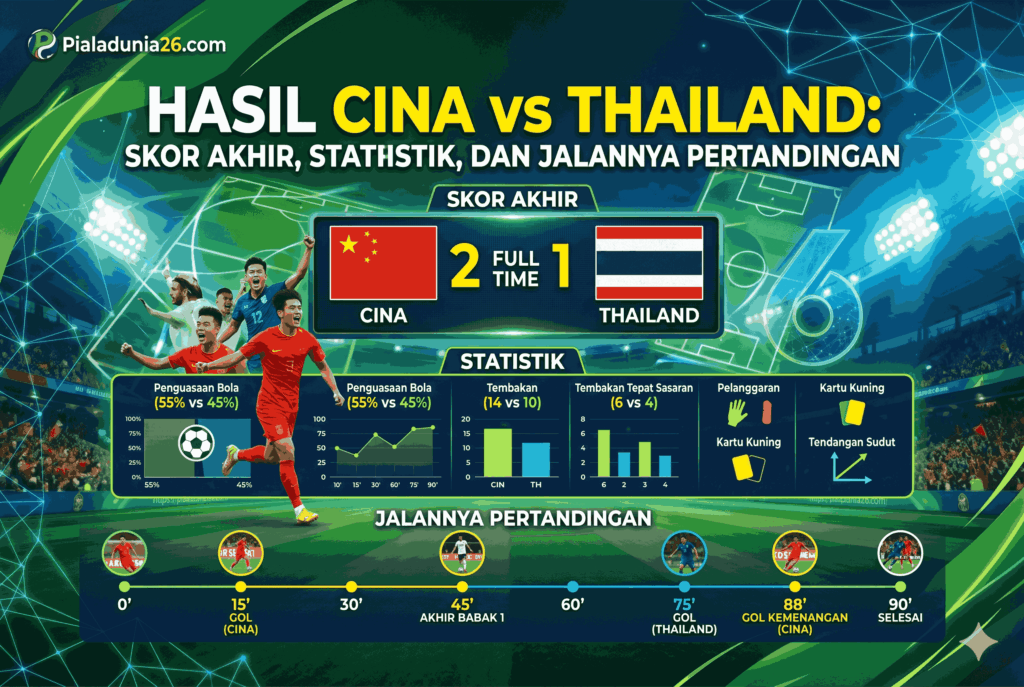 Hasil Cina vs Thailand: Skor Akhir, Statistik, dan Jalannya Pertandingan