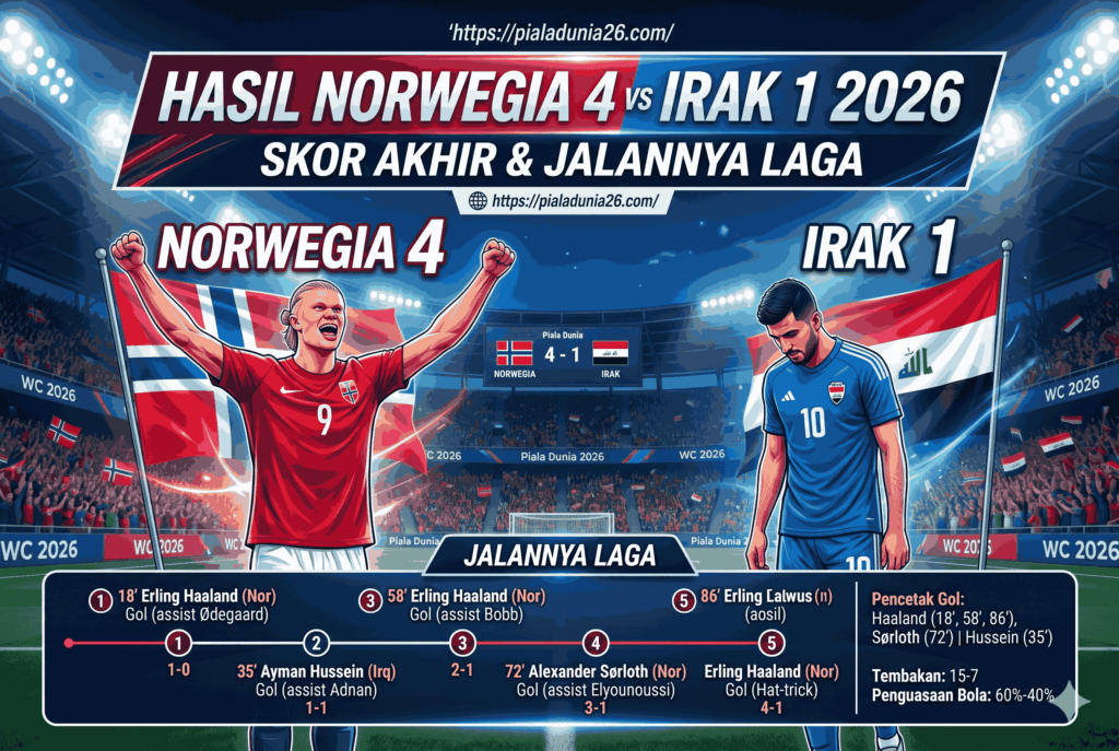 Hasil Norwegia vs Irak 2026: Skor Akhir dan Jalannya Laga