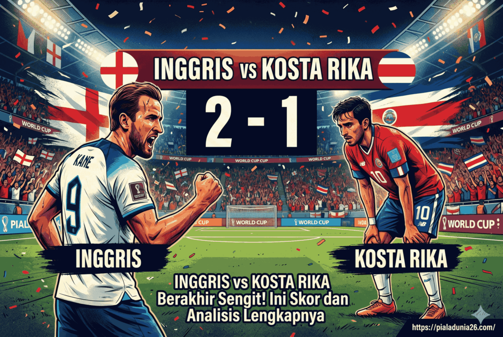 Inggris vs Kosta Rika Berakhir Sengit! Ini Skor dan Analisis Lengkapnya