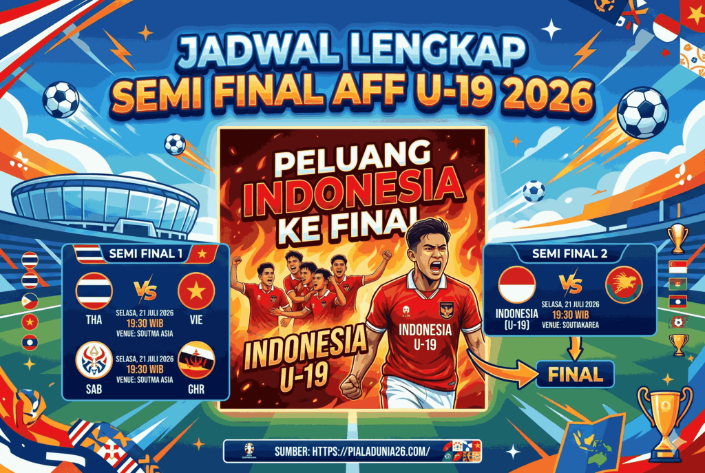 Jadwal Lengkap Semi Final AFF U-19 2026: Peluang Indonesia ke Final