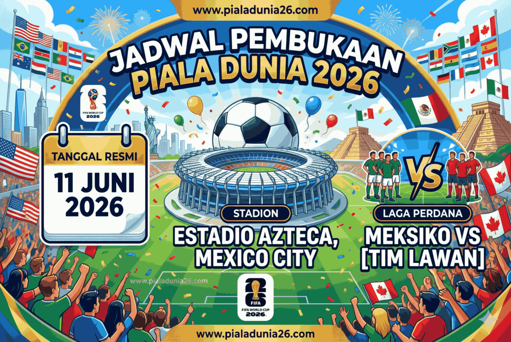 Jadwal Pembukaan Piala Dunia 2026: Tanggal Resmi, Stadion, dan Laga Perdana