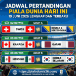 Jadwal Pertandingan Piala Dunia Hari Ini Lengkap dan Terbaru