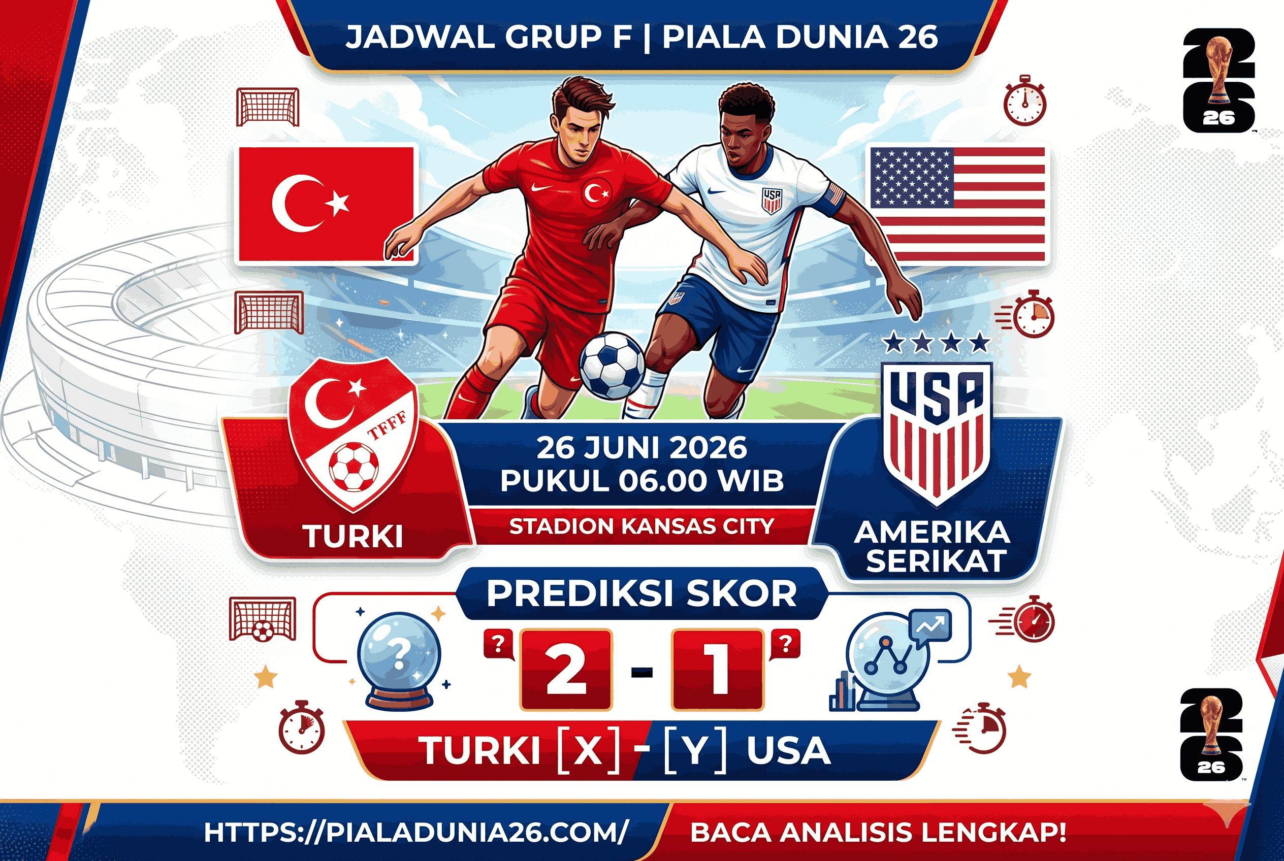 Jadwal Turki vs Amerika Serikat FIFA 2026 dan Prediksi Skor