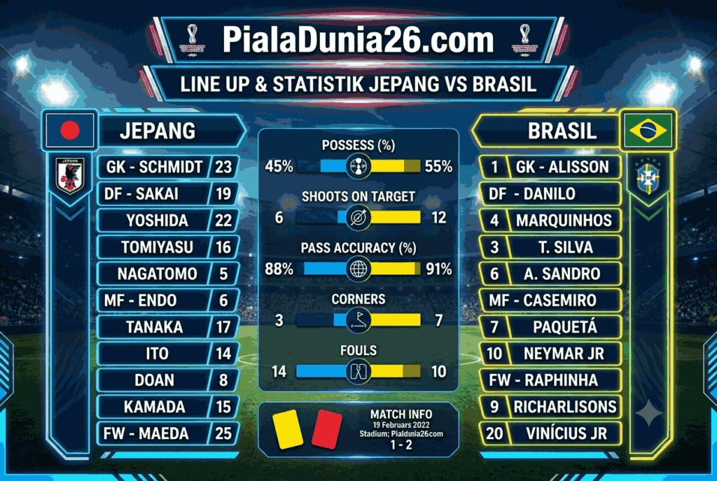 Jepang vs Brasil, Prediksi Lengkap dan Head to Head Terbaru