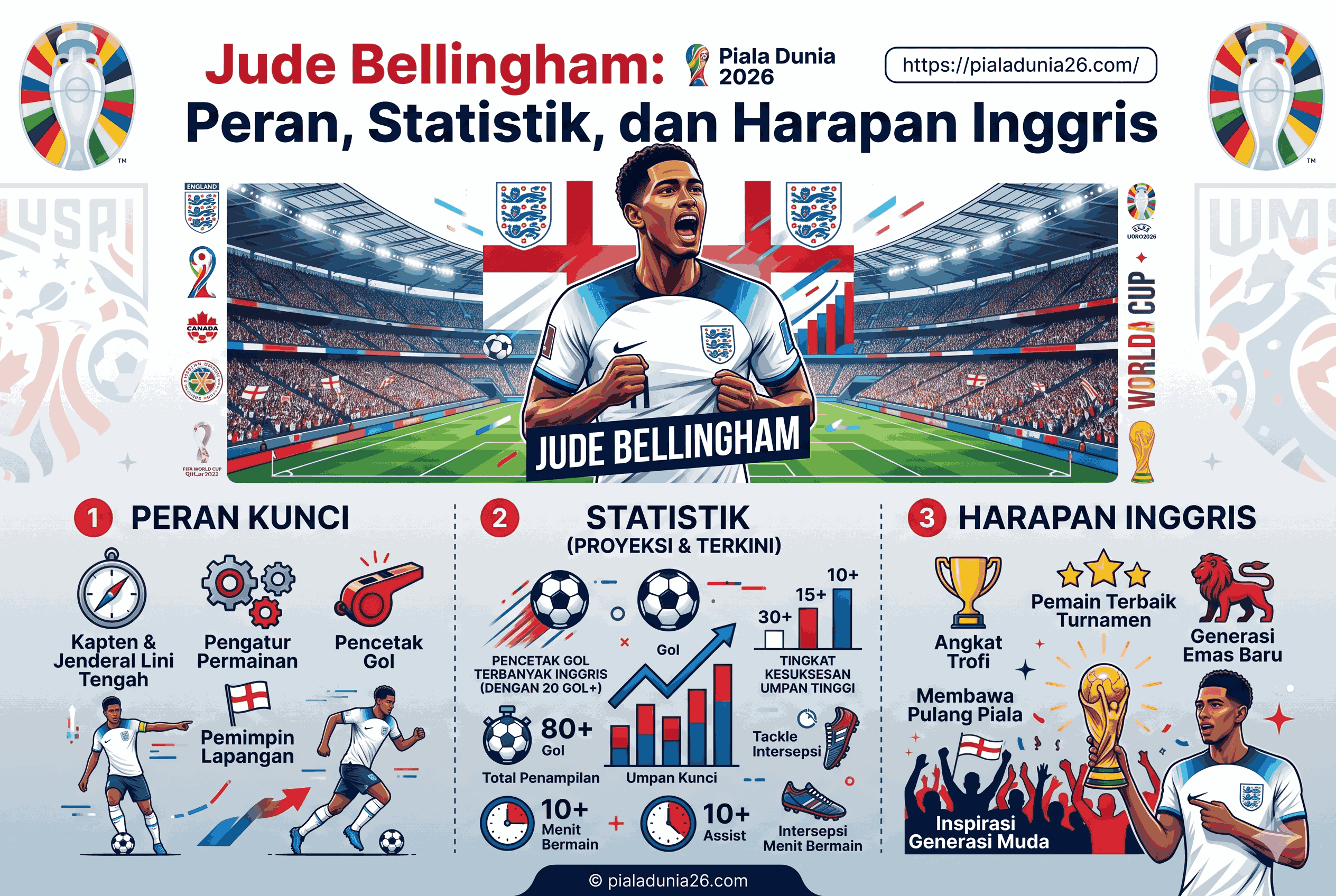 Jude Bellingham Piala Dunia 2026: Peran, Statistik, dan Harapan Inggris