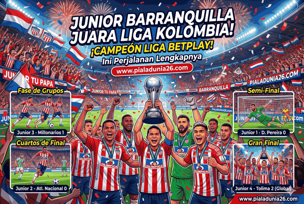 Junior Barranquilla Juara Liga Kolombia! Ini Perjalanan Lengkapnya