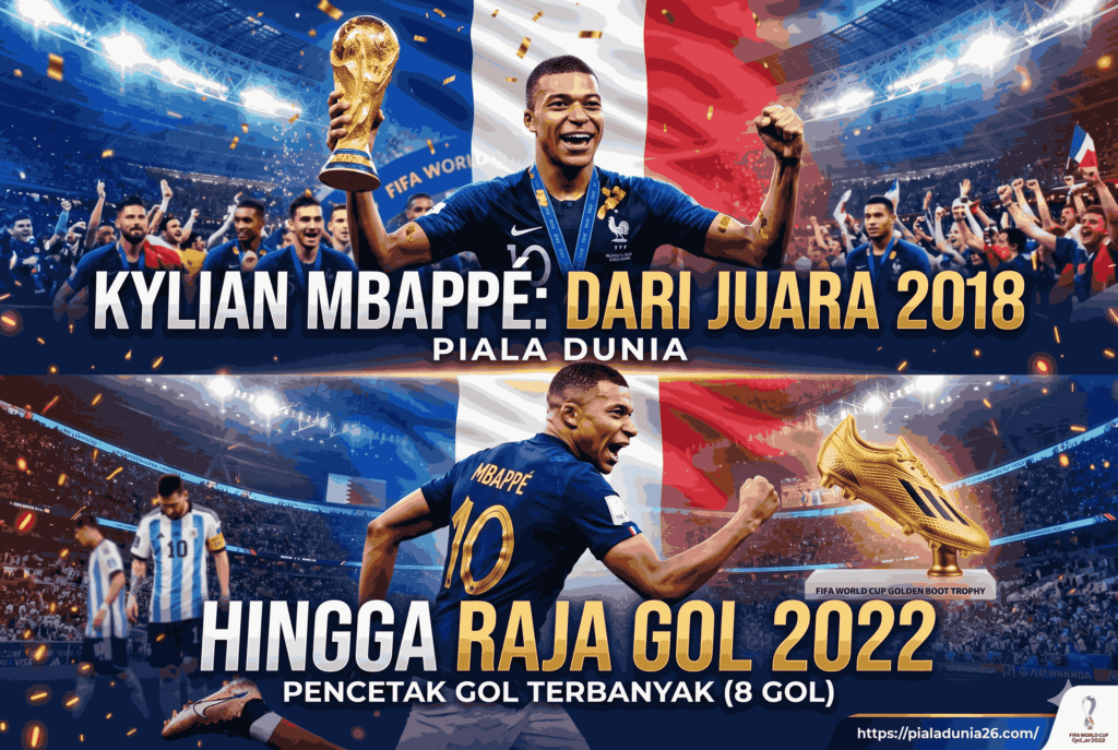 Kylian Mbappé Piala Dunia, Dari Juara 2018 hingga Raja Gol 2022