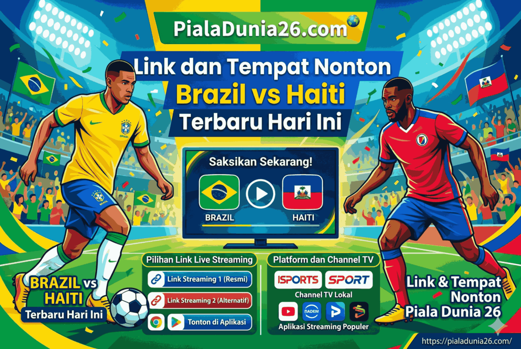 Link dan Tempat Nonton Brazil vs Haiti Terbaru Hari Ini
