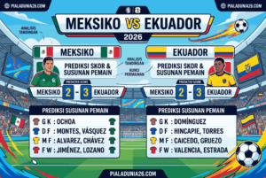 Meksiko vs Ekuador 2026, Prediksi Skor dan Susunan Pemain