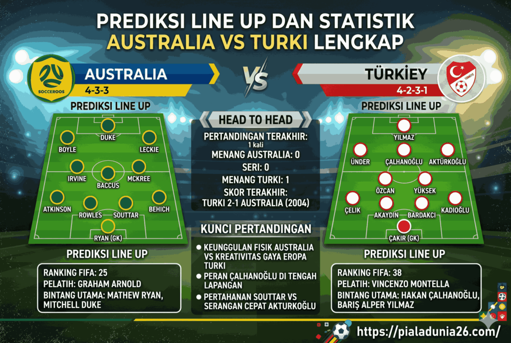 Piala Dunia 2026: Prediksi Australia vs Turki Lengkap