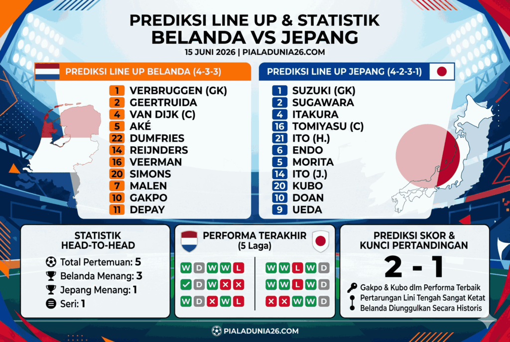 Piala Dunia 2026: Prediksi Belanda vs Jepang Lengkap