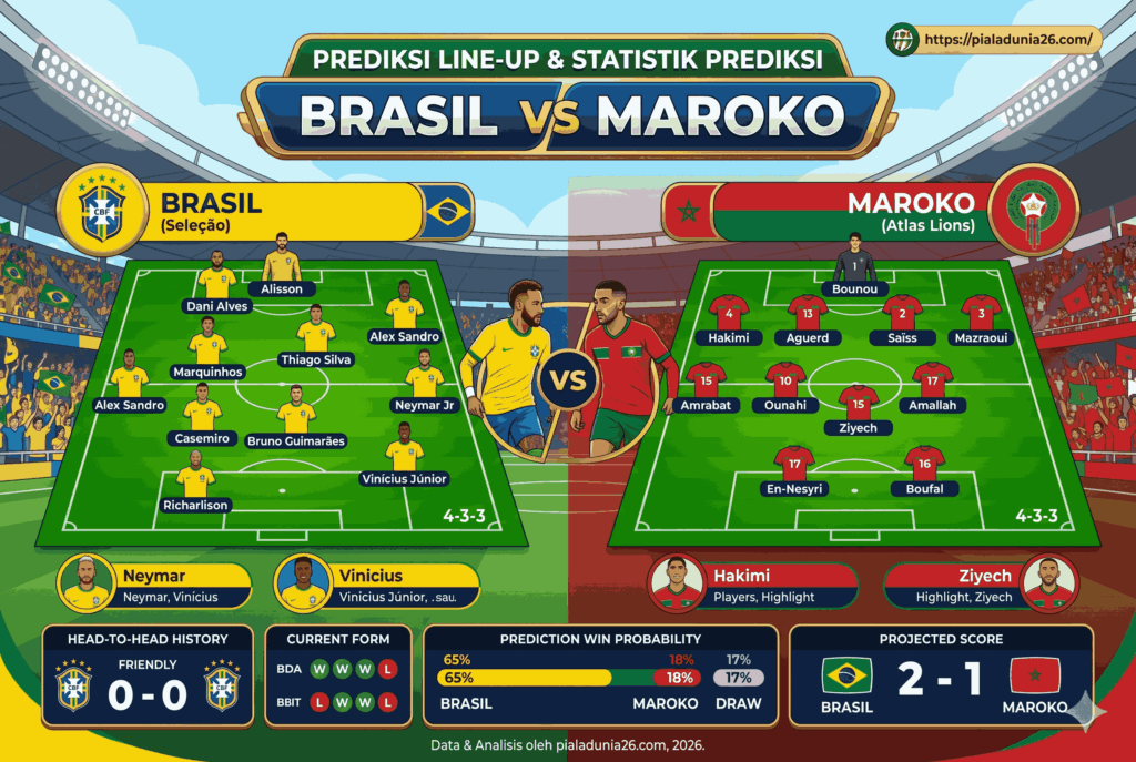 Piala Dunia 2026: Prediksi Brasil vs Maroko Lengkap