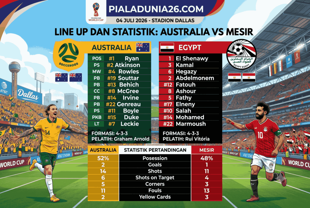 Prediksi Akurat Australia vs Mesir, Peluang Menang Terbaru