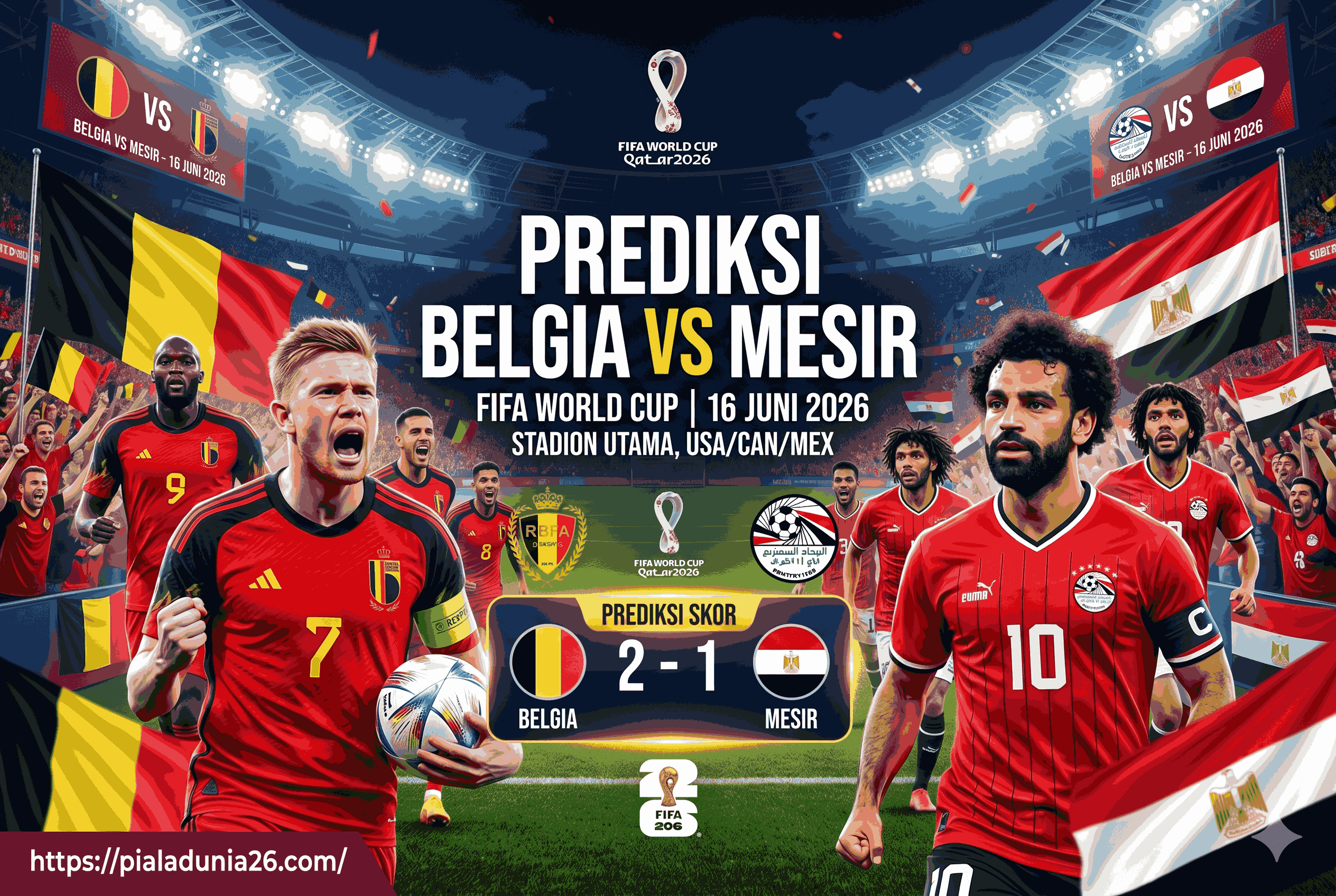 Prediksi Belgia vs Mesir FIFA World Cup 16 Juni 2026