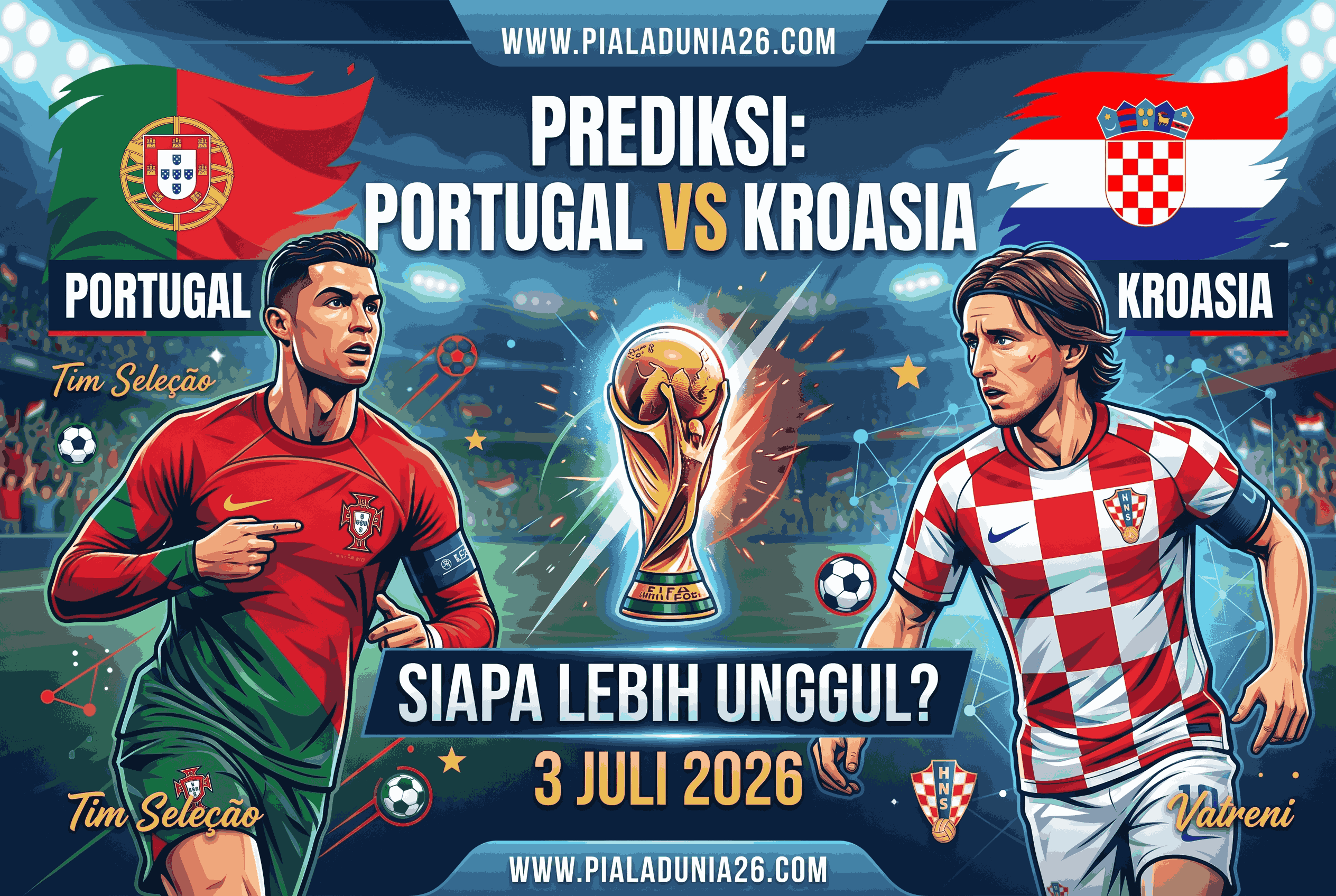 Prediksi Portugal vs Kroasia 3 Juli 2026, Siapa Lebih Unggul?
